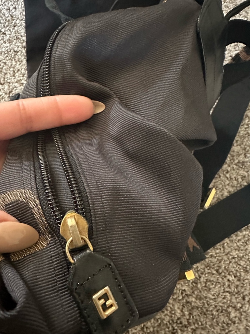 Fendi Vintage Nylon Drawstring Backpack; GUC - Picture 13 of 16
